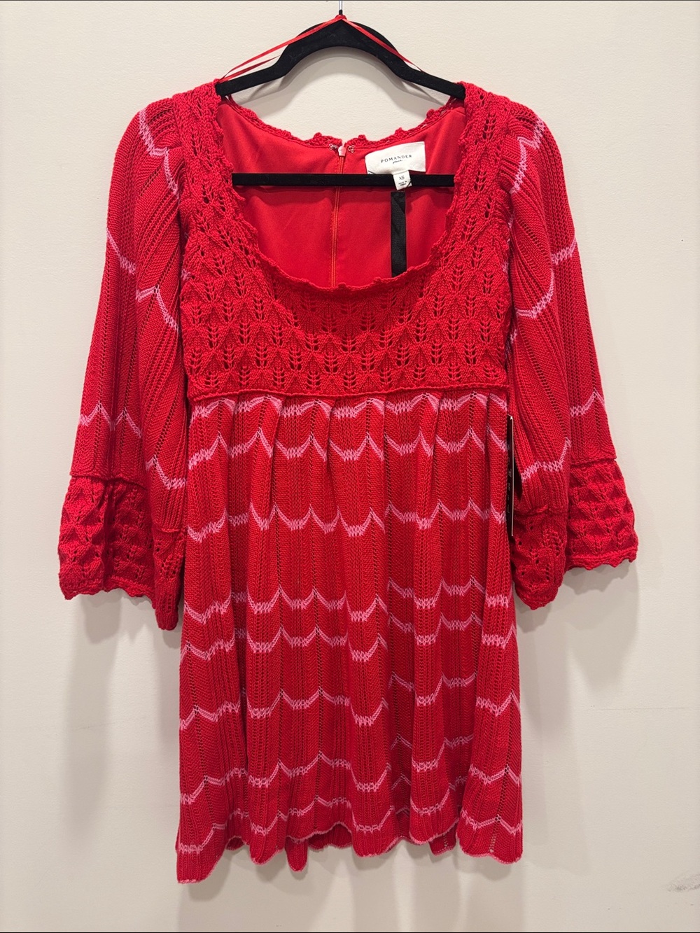 Tuckernuck Pomander Place Red Crochet Trim Devon Dress XS NWT - Picture 7 of 14